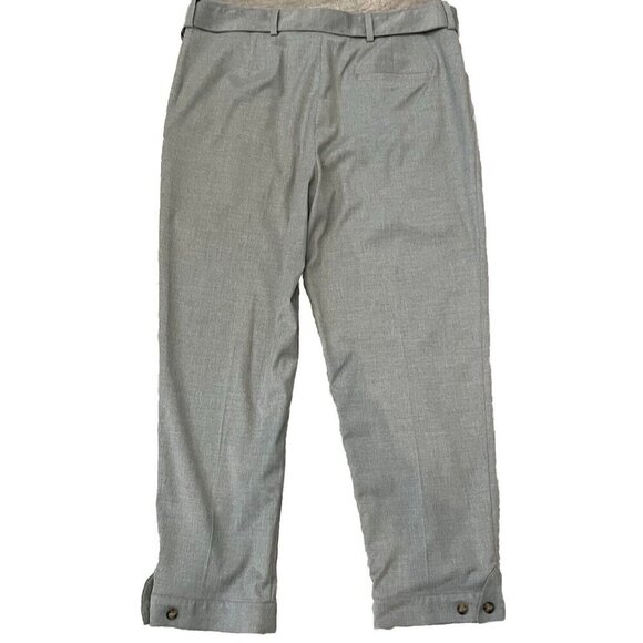 DKNY Women’s Pleated Belted Pants Trousers Ankle Size 14 Grey Career Preppy - Picture 5 of 11